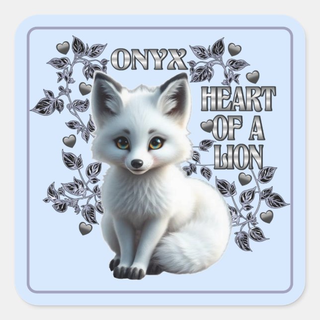 Sticker Carré Onyx - Cœur de Lion  (Devant)