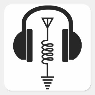 Sticker Carré Opérateur radio de jambon