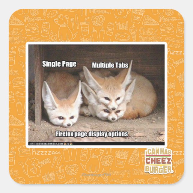 Sticker Carré Options d'affichage de la page (Devant)