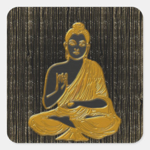 Sticker Carré or Bouddha