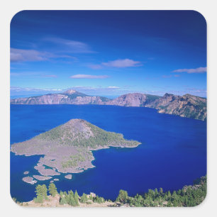 Sticker Carré OR, Crater Lake NP, Wizard Island et Crater