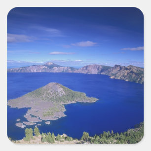 Sticker Carré OR, Crater Lake NP, Wizard Island et Crater