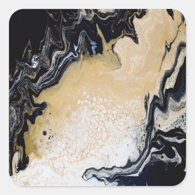 Sticker Carré Or noir (Devant)