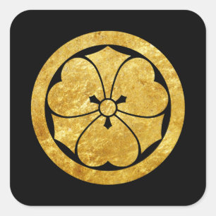 Sticker Carré Or samouraï japonais de faux de Sakai lundi sur l