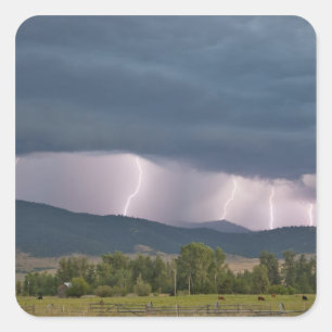 Sticker Carré Orage a produit de la foudre dans le Jocko