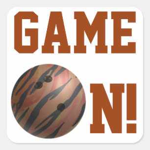 Sticker Carré Orange de Bowling Ball