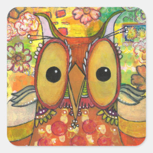 Sticker Carré Orange Mixte