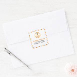 Sticker Carré Orange Nous Avons Déménagé Déménagé