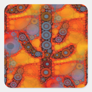 Sticker Carré Orange Purple Southwestern