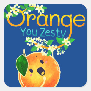 Sticker Carré Orange You Zesty - Jardin Punny