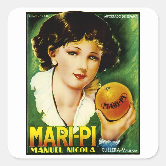 Sticker Carré Oranges de Mari Pi (Devant)