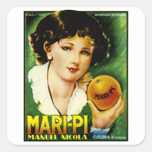 Sticker Carré Oranges de Mari Pi