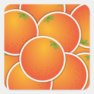 Sticker Carré Oranges funky