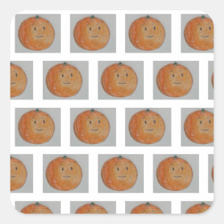 Sticker Carré Oranges tangerines mandarines agrumes mignons