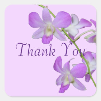 Sticker Carré Orchidée Merci violet lavande