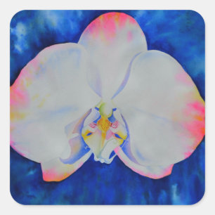 Sticker Carré Orchidée Rouge Clair
