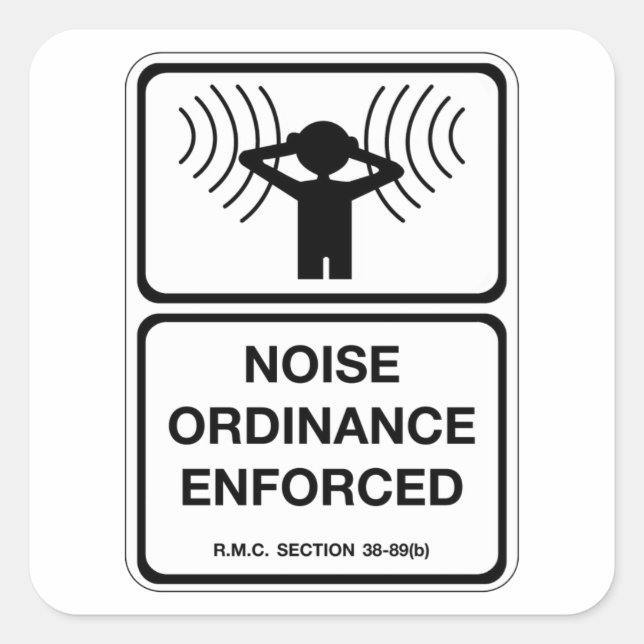 Sticker Carré Ordonnance sur le bruit appliquée (2), Panneau, Co (Devant)