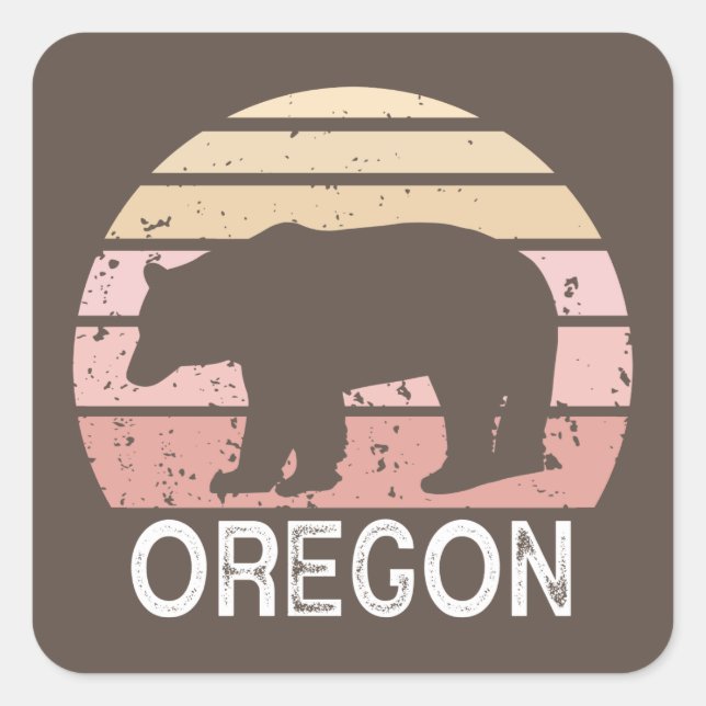 Sticker Carré Oregon Bear (Devant)