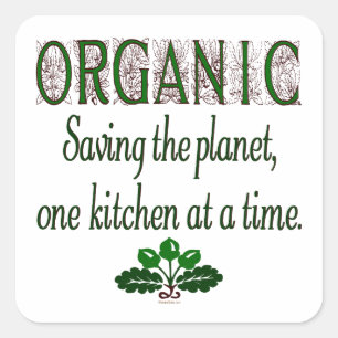 Sticker Carré Organic Saving the Planet Kitchen Dire