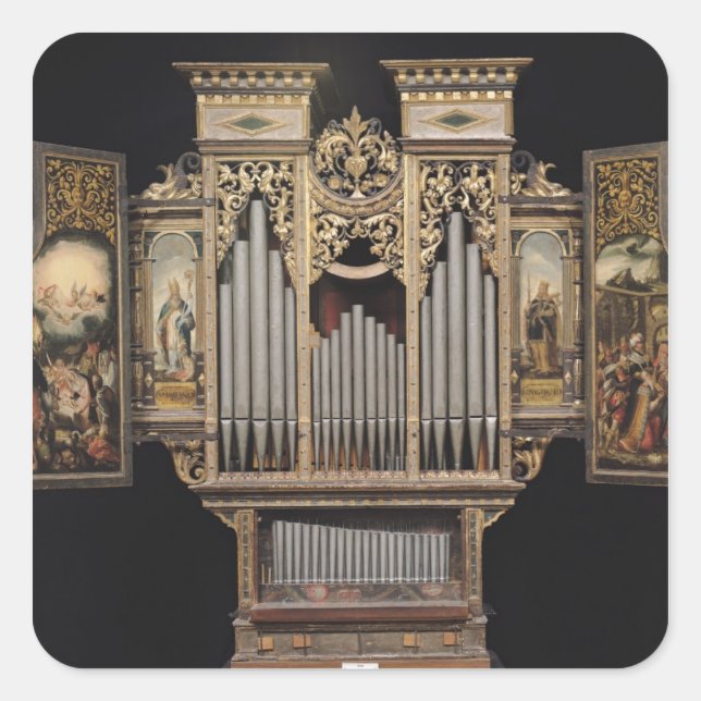 Sticker Carré Orgue de choeur avec panneaux ouverts (Devant)