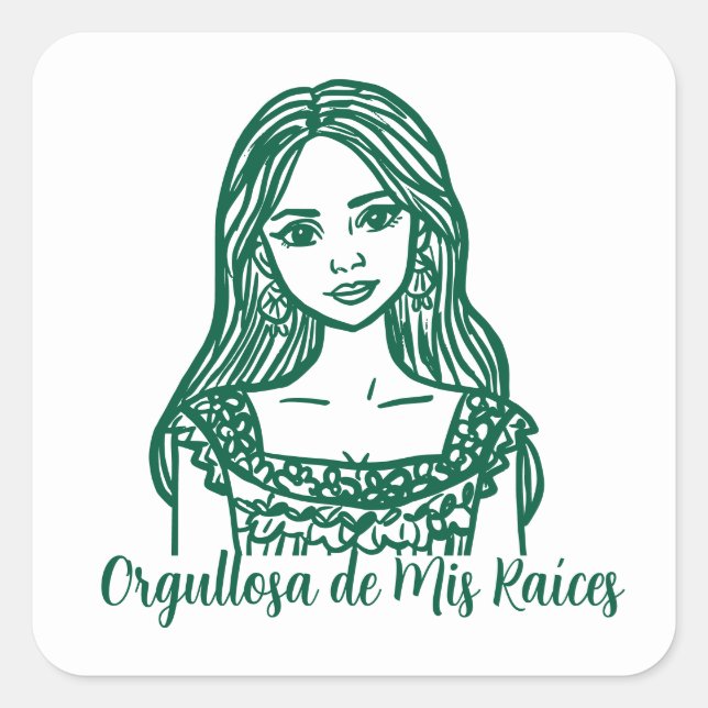 Sticker Carré Orgullosa de Mis Raíces (Devant)