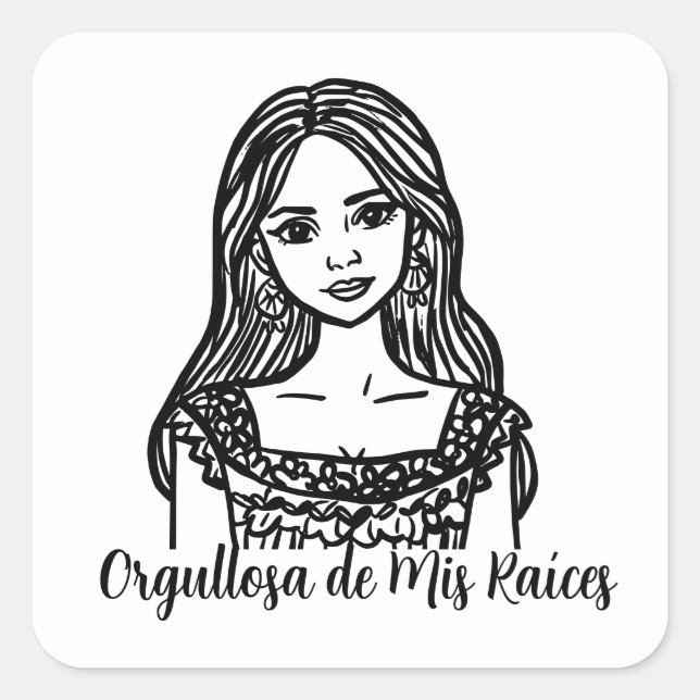 Sticker Carré Orgullosa de Mis Raíces (Devant)