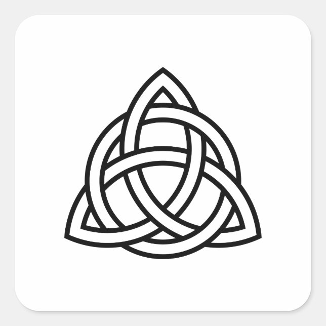 Sticker Carré Original Celtic Triquetra Knot black icon (Devant)