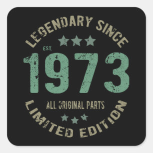 Sticker Carré Original depuis 1973 Cadeau d'anniversaire de lége