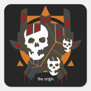 Sticker Carré origine Je t'aime Main Sign Hard Rocker Modern