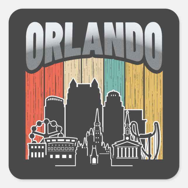 Sticker Carré Orlando Florida Vintage (Devant)