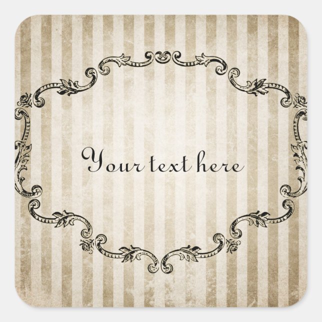 Sticker Carré Ornate Vintage Frame personnalisable (Devant)