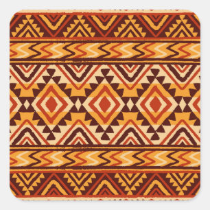Sticker Carré Ornement ethnique Navajo : Vintage sans couture