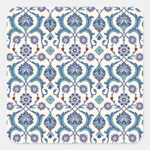 Sticker Carré Ornement floral : Motif arabe traditionnel.