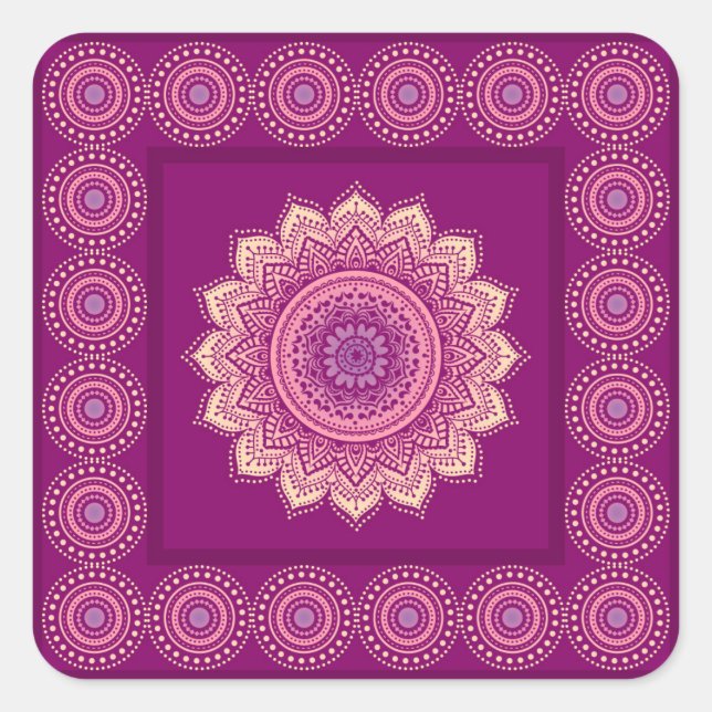 Sticker Carré Ornement indien (Devant)