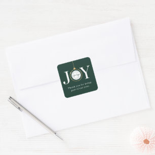 Sticker Carré Ornement JOIE Verte Fêtes d'entreprise
