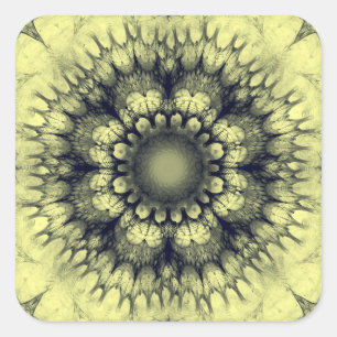 Sticker Carré Ornement mystique floral
