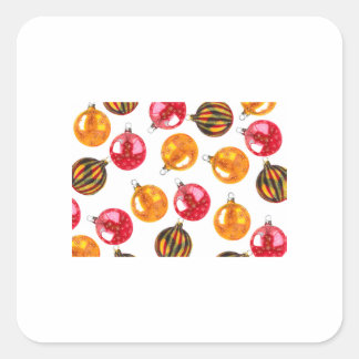 Sticker Carré Ornements d'arbre de Noël 28