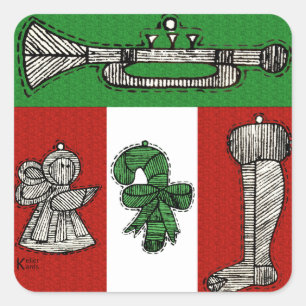 Sticker Carré Ornements vintages