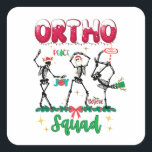 Sticker Carré Ortho Christmas Squad Ortho Ortho Orthopedic Cowor<br><div class="desc">Surprenez vos patients avec ce design de Noël amusant. Recevez des milliers de compliments lorsque vous portez ce design. Créez des moments inoubliables avec vos patients et votre groupe de travail ce Noël. Concordance avec les collègues</div>