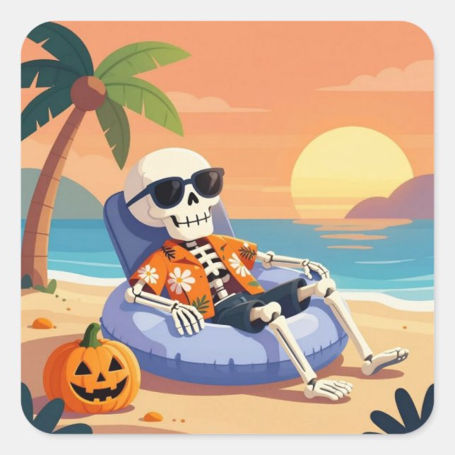 Sticker Carré Os Bones de Beach Bum (Devant)