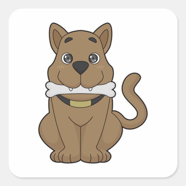 Sticker Carré Os de chien (Devant)