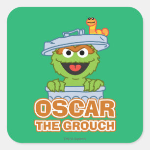 Sticker Carré Oscar the Grouch Classic Style