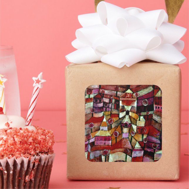 Sticker Carré Ose Garden, Paul Klee painting (Fête)