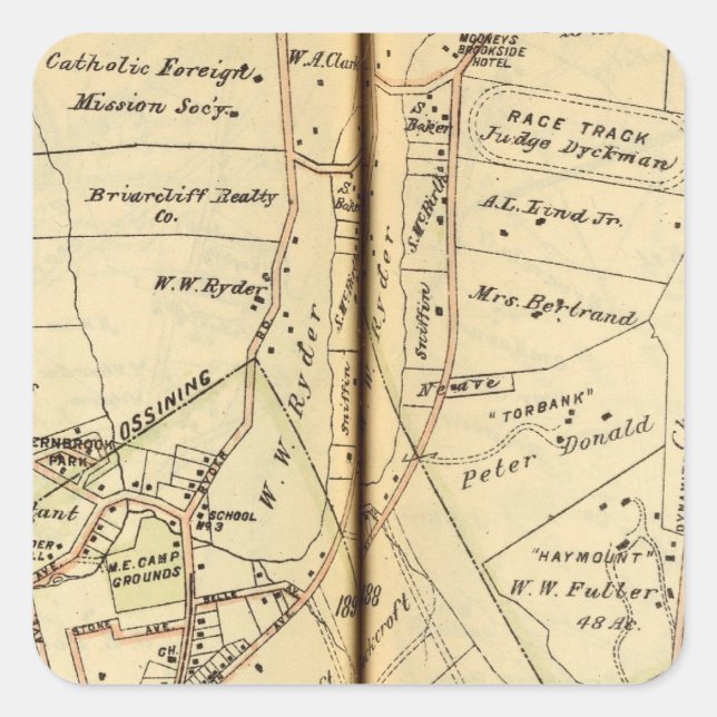 Sticker Carré Ossining, New York (Devant)