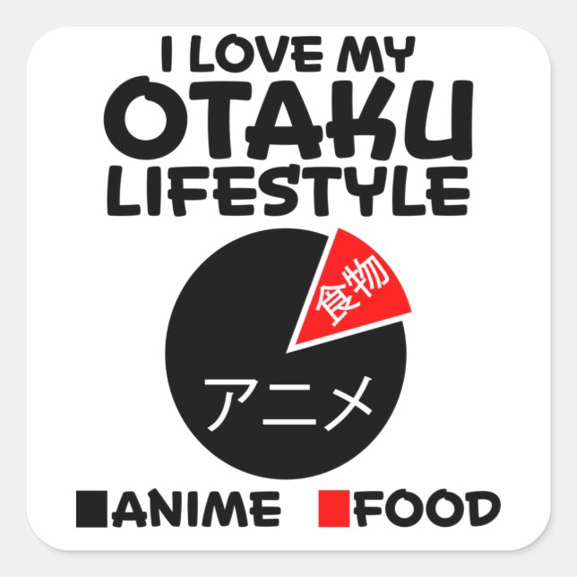 Sticker Carré Otaku Anime Girl Manga Cosplay Ramen Japonais Cade (Devant)