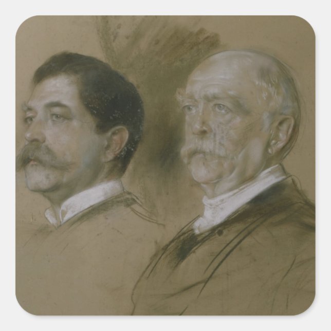 Sticker Carré Otto von Bismarck et son Fils Herbert (Devant)