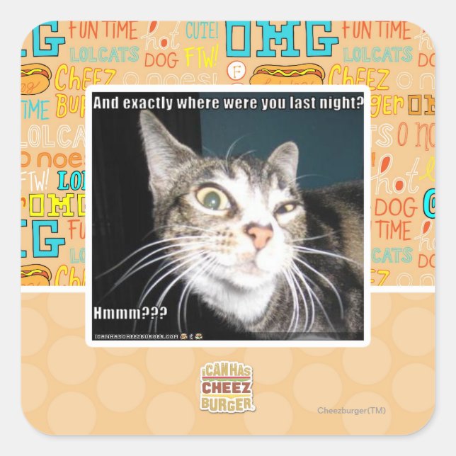 Sticker Carré Où étais-tu ? (Devant)