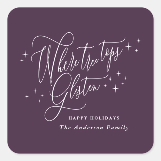 Sticker Carré Où les cimes d'arbres gardent Noël (Devant)