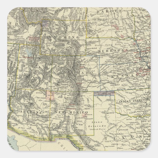 Sticker Carré Ouest américain (Devant)