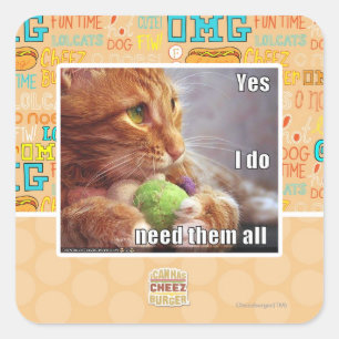 Sticker Carré Oui, j'ai besoin d'eux tous